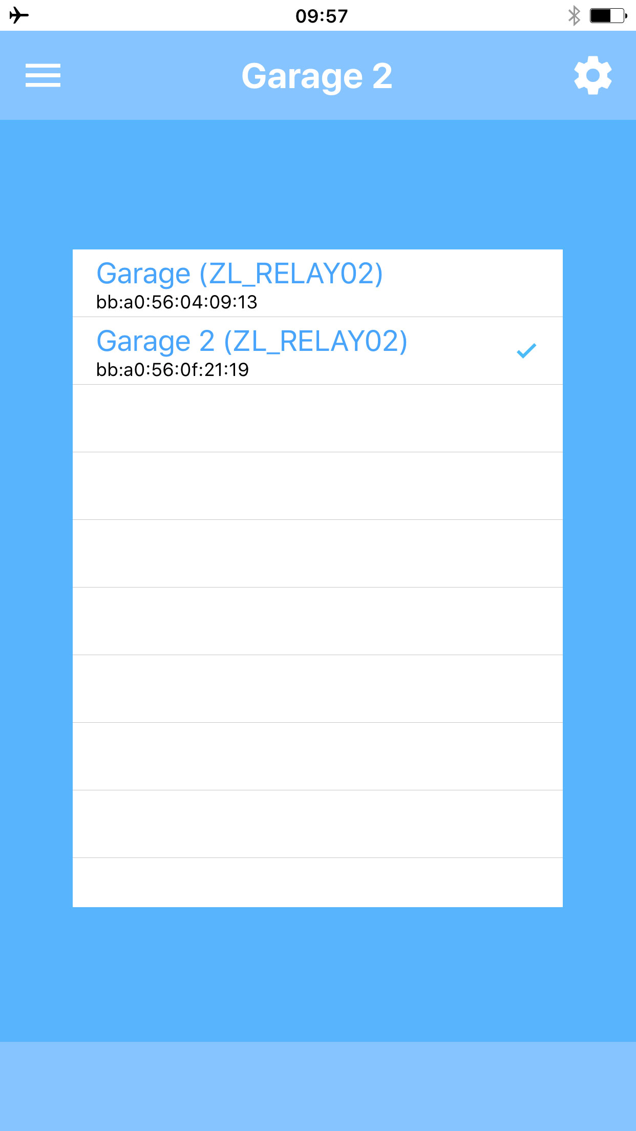 Select a device to open a garage